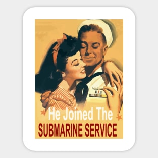 US Navy Submarine Service, Vintage Recruiting Poster Sticker